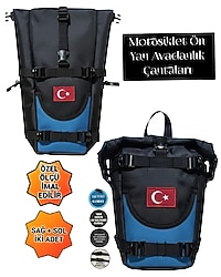 MOTOSİKLET ÖN YAN AVADANLIK ÇANTALARI MAVİLİ