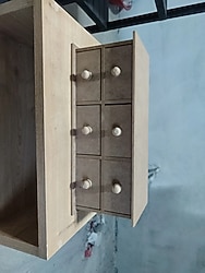 Ahşap 6 Çekmeceli Organizer Kutusu