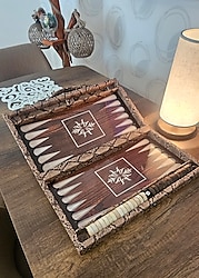 DERİ KAPLI ÇANTA TAVLA TAKIMI