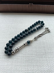 925 AYAR Gümüş İşlemeli Üst Düzey Ateş Kehribar Tesbih