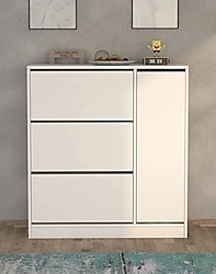 Kapaklı kayar Raflı dolaplı Ayakkabılık