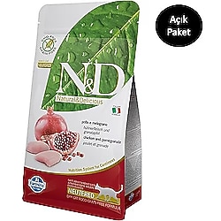 N&D Prime Tahılsız Tavuklu ve Narlı Kısırlaştırılmış 3 kg Yetişkin Kedi Maması - Açık Paket