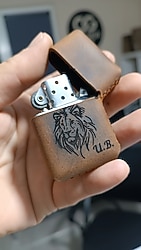 --sıfır ürün-- Kişiye Özel Hakiki deri Benzinli Çakmak