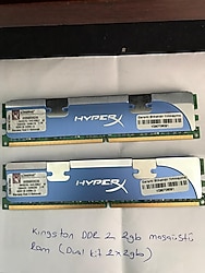 masaüstü DDR2 2GB KINGSTON RAM DUAL KİT 2X2GB