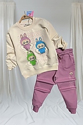 Labubu Desenli Kız Çocuk Eşofman Takım