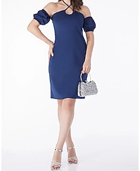 Düz Orta Kadın Lacivert Prenses Kol Abiye Elbise ✨ Zarif tasarımı ve modern duruşuyla özel günlerin vazgeçilmezi olacak