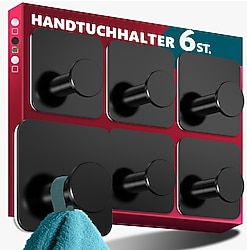 Menz Yapışkan kanca MZ - 6'lı set paslanmaz çelik - delmeden havlu askısı