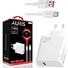 SIFIR ÜRÜN Auris 120 Watt Hızlı Şarj Aleti Başlık + kablo Set 120W