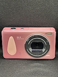 64 MP Dijital Kamera Retro Pembe 64 GB Hafıza Kartlı(SIFIR)