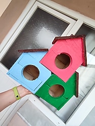 ahşap 3 lü kuş yuvası