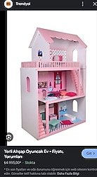 AKŞAP BÜYÜK BOY OYUNCAK 3 katlı Barbie Bebek Evi