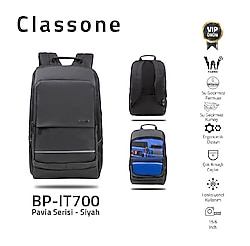 Classone Pavia BP-IT700 Siyah 15.6" Laptop Sırt Çantası