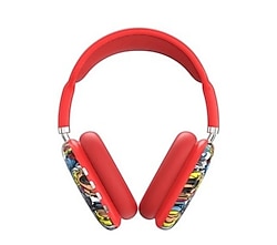 Bluetooth Kulak Üstü Kulaklık P9 Pro Max Kırmızı Desenli Kablosuz 5.0 Mikrofonlu