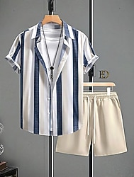 Gömlek Şort Tshirt Kombin 3 lü