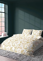 Beyaz Pastel Çiçek Desenli Nevresim Takımı çift kişilik çarşaflı