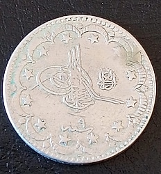 SULTAN MEHMED REŞAT HAN DÖNEMİ GÜMÜŞ 5 NADİR RRRRR 5 KURUŞ 1327/9 CÜLUS