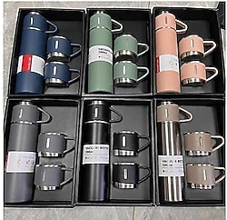 PASLANMAZ ÇELİK TERMOS 3 BARDAKLI