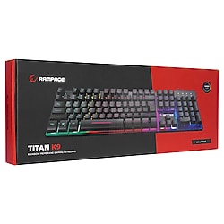 Rampage Titan K9 Siyah USB Gökkuşağı Renkli Aydınlatmalı US Layout English Standart Gaming Oyuncu Klavyesi
