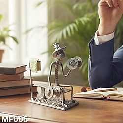 Dumbbell Curl Metal Figür - Spor Hediyesi - Fitness Dekor Heykel - Mf005