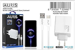 AURİS CH36 67W Usb Adaptörlü Saliseli Turbo Hızlı Şarj Type-C Usb ŞARJ SETİ