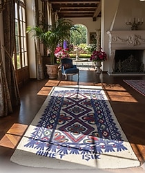 Nadir Bulunur! Kök Boyalı, Koyun Yünü Asırlık Anadolu Yolluk Seti (2 Adet, 300x... cm) | Kilim/Halı