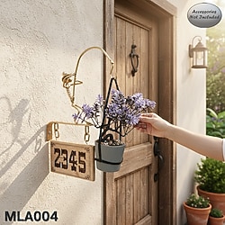 Adres Tabelalı Balıkçı Adam Duvar Askısı - Fener Askılığı - Rustik Dış Mekan Dekoru Altın Rengi - MLA004