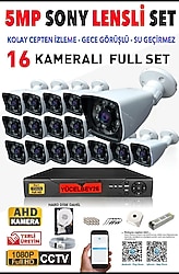 16 KAMERALI SET 5 MP SONY LENS GECE GÖRÜŞLÜ  HD CEPTE IZLEME VAR