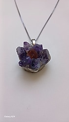 SIFIR ÖZEL TASARIM 45CM.AMESTİST TAŞLI KOLYE.KADIN/ERKEK