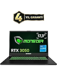 Monster Abra A7 V15.5.4 i5-13500H 16GB 1TB RTX3050 FDOS 17,3" 144 Hz Oyun Bilgisayarı
