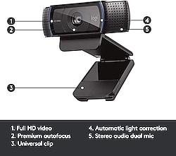 Logitech C920 Pro 960-001055 Mikrofonlu Webcam OUTLET