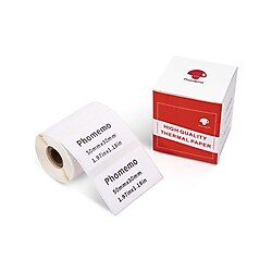 Zuidid 50 x 30 mm Plastik Termal Etiket 230 Adet Beyaz - Phomemo M110 - M220 - M221 Modellere Uyumludur