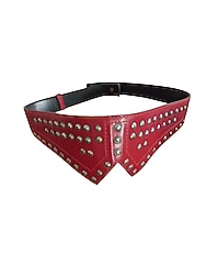 Kırmızı Bayan Suni Deri Kemer