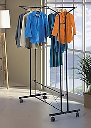 Metal ayaklı elbise askı askılık Tekerlekli