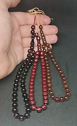 Eski Yapım sıfır ürün Eski Döküm Ateş ve Sıkma Kehribar Tesbih 3 Adet