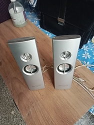 gri hoparlör çift set