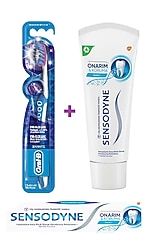 Sensodyne Onarım & Koruma Naneli Diş Macunu 75ml + Oral-B Pro Flex 3D White Luxe Medium Diş Fırçası