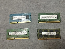 Laptop DDR3 RAM ikisi 4 GB ikisi 2 GB İkinci el ama çok sağlam çalışıyor.