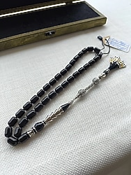 Usta İşçilik Nakkaş İşlemeli Erzurum Oltu Taşı Tesbih