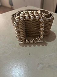 Özel üretim inci taşlı tokalı kadın kemer