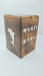 AHŞAP KUMBARA TAMAMEN EL İŞÇİLİĞİDİR,1990 LAR ANAHTARLI ÇOK ENDER MONEY BANK 467