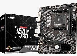 MSI A520M-A Pro AMD AM4 DDR4 Micro ATX Anakart