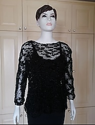 el örgüsü siyah dantel bluz