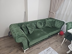 3lü Chester Koltuk ve Açılır cam mutfak masası