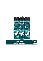REXONA Men Erkek Sprey Deodorant Invisible Ocean Deep 72 Saat Kesintisiz Üstün Koruma 150 ml x 3 Adet
