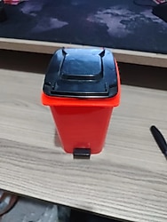 Mini Kırmızı Çöp Kovası Figürlü kalemlik