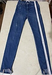 Zara kadın yırtık tarz kot pantolon