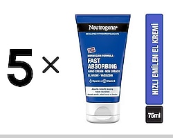5 ADET X Neutrogena Hızlı Emilen El Kremi 75ml (Fast absorbing cream)