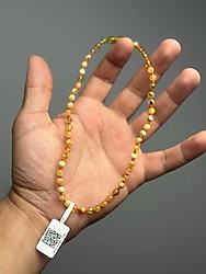 Doğal Kehribar Çocuk/Bebek Kolyesi (Ü.K: 1241)