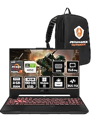 Asus TUF Gaming A15 AMD Ryzen 7 7435HS 8GB 512GB SSD RTX4050/6GB 140W 15.6" FHD 144Hz W11H Taşınabilir Bilgisayar