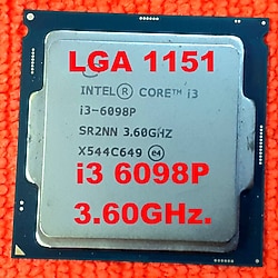 Intel Core i3-6098P İşlemci LGA 1151 3M Önbellek, 6.cı Nesil İşlemci (ÜCRETSİZ KARGO)
